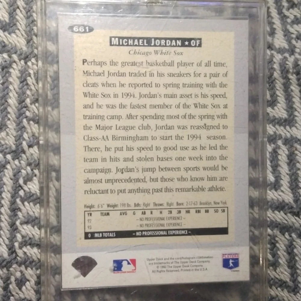 Michael Jordan White Sox Rookie Class Upper Deck Collector's Choice 1994 #661
